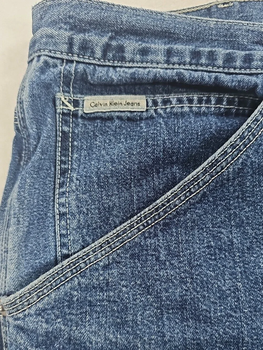 Calvin Klein Navy Blue Carpenter Denim Shorts